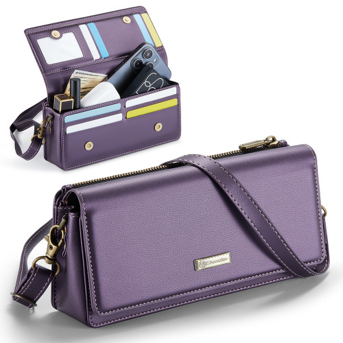 CaseMe ME30 Max Multifunctional Large-Capacity Shoulder Crossbody Phone Bag - Purple